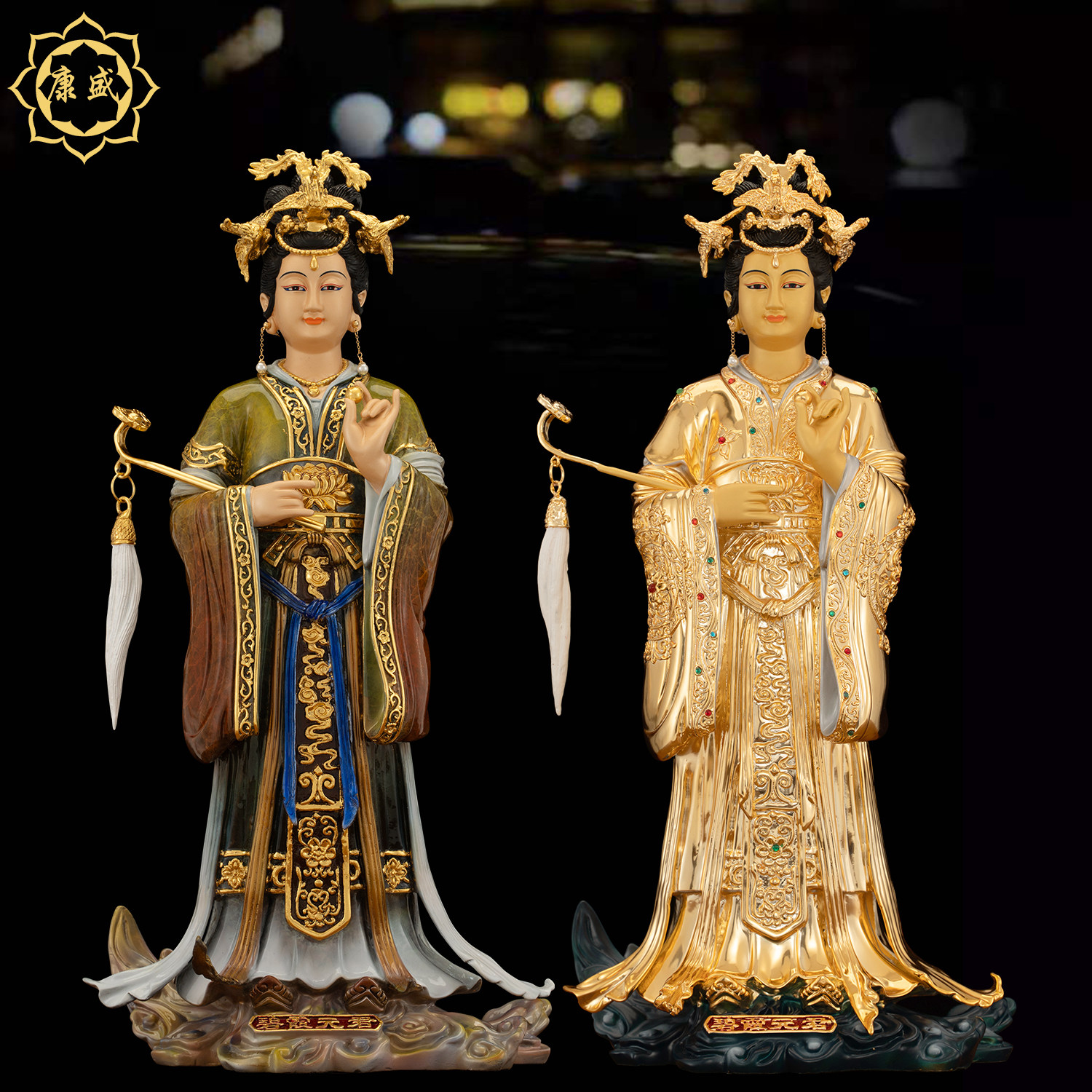 碧霞元君铜像泰山奶奶神像全铜泰山娘娘泰山老奶像体家用供奉摆件