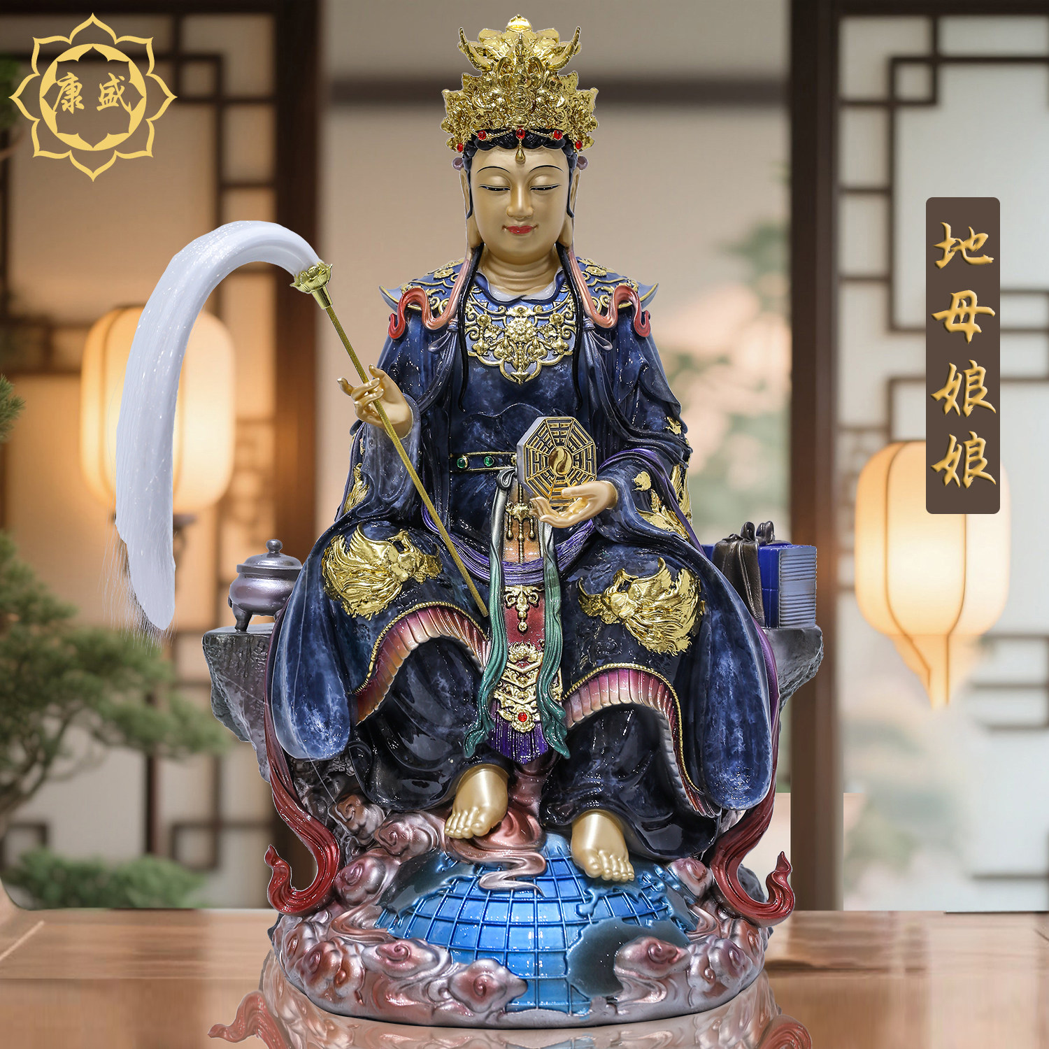 地母娘娘神像汉白玉坐山后土娘娘大地之母地母元君家用供奉摆件