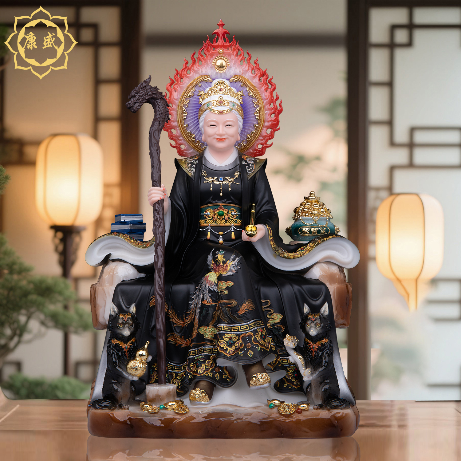 黑老太太神像黑妈妈像体真身汉白玉堂口四大家族铁刹山供奉摆件