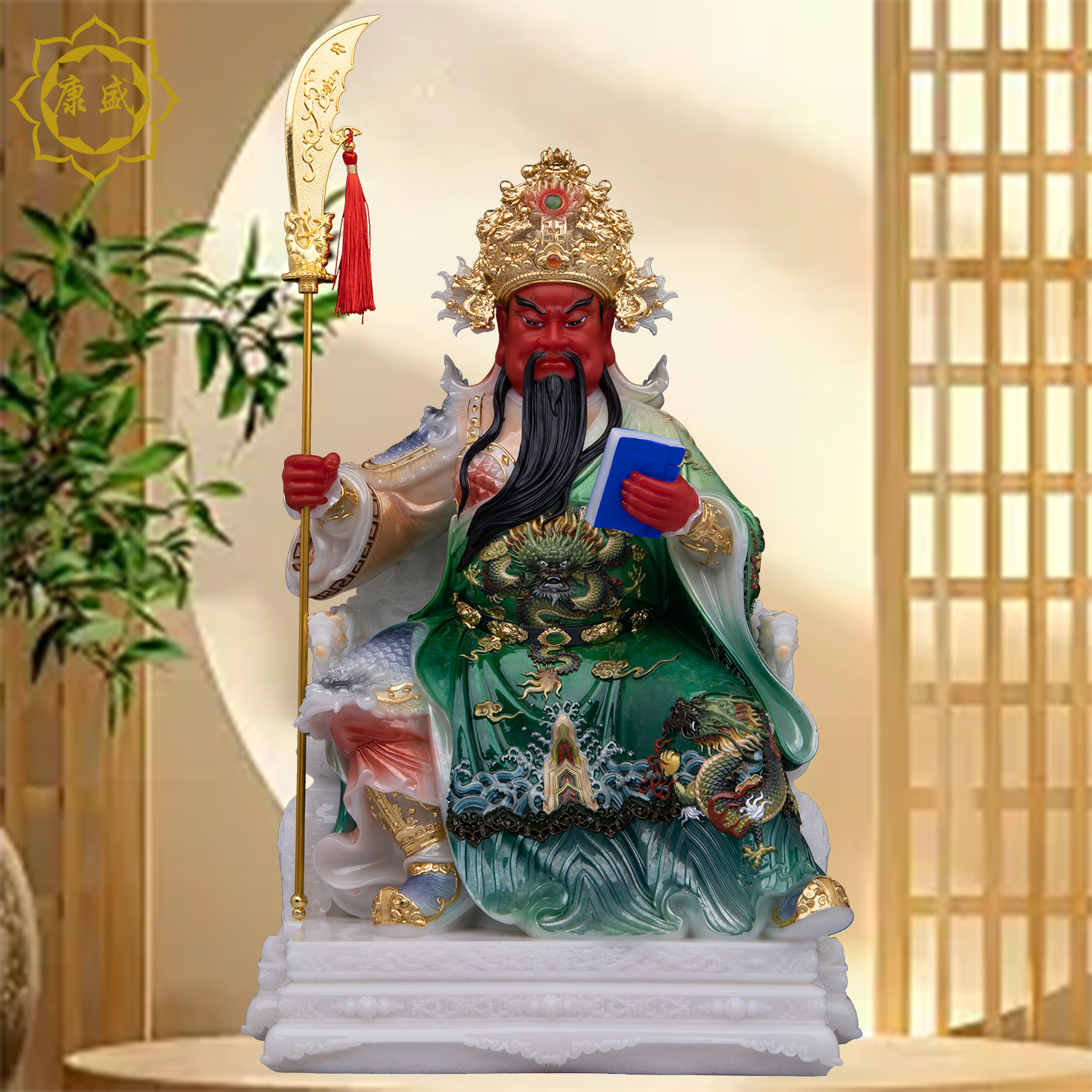 关公神像武财神关二爷像关羽立刀关公汉白玉店铺办公室招财礼品