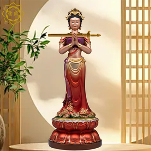 扎麻隆九天玄女神像树脂金缕彩站九天圣母娘娘家用供奉摆件特定