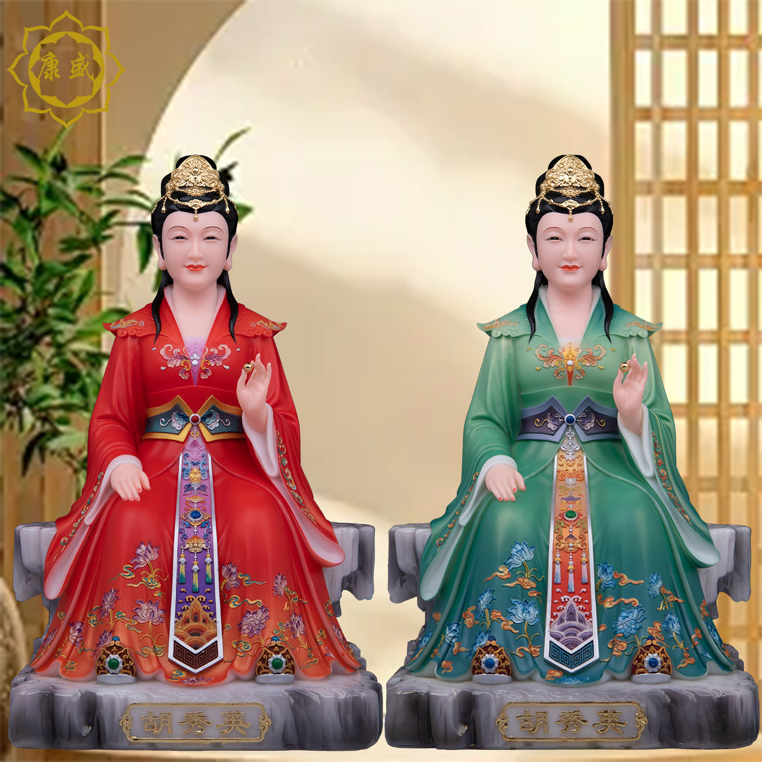 胡秀英神像胡家姑娘像体汉白玉东北仙家胡黄常蟒居家中式供奉摆件