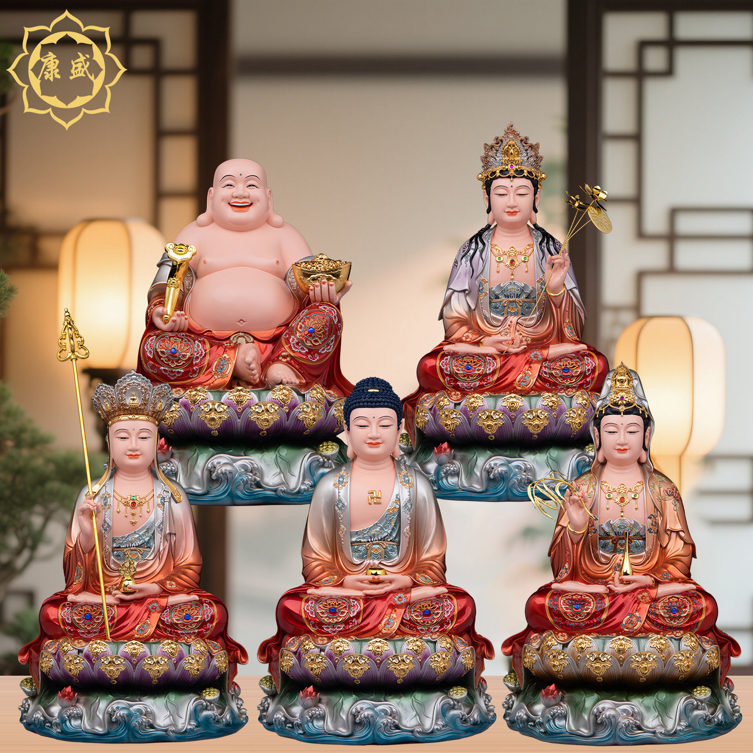 全堂佛像树脂释迦牟尼佛观音菩萨地藏王佛像弥勒佛家用供奉摆件