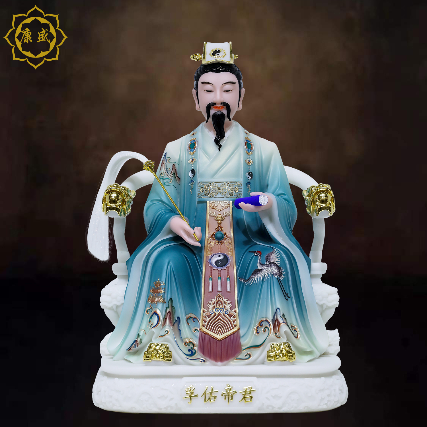 吕洞宾神像汉白玉家用摆件