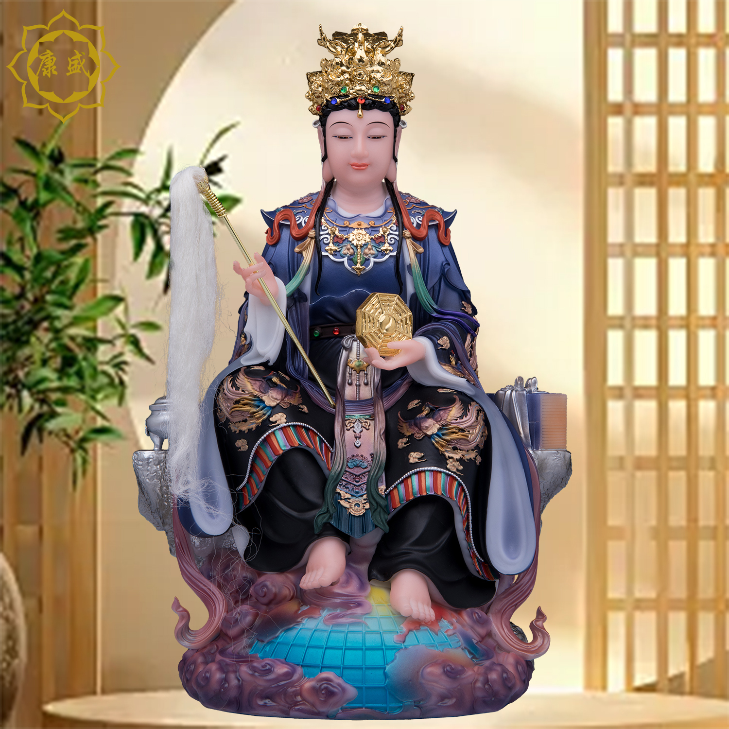 地母娘娘佛像后土娘娘汉白玉彩绘居家供奉保平安摆件地母元君神像