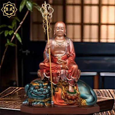 地藏王菩萨佛像树脂九华山坐谛听南五地藏王佛像平安家用供奉摆件
