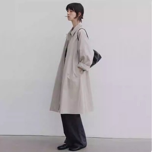 nothing written中长款风衣女25秋冬新款单排扣翻领宽松休闲外套
