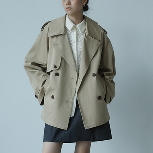 nothing written卡其色风衣女25秋新款宽松气质系带翻领工装外套
