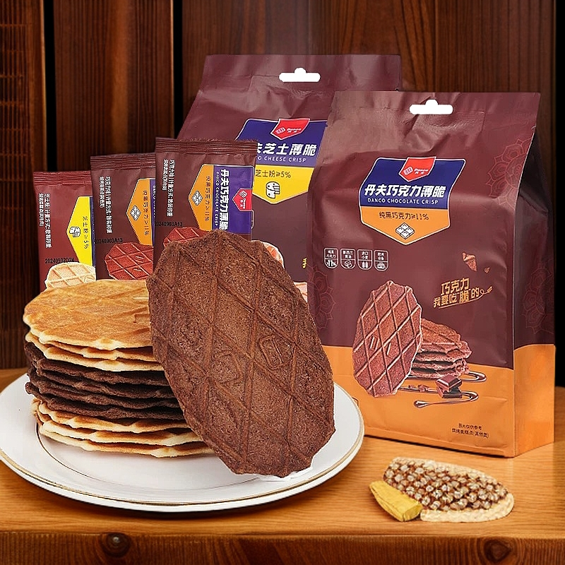 丹夫巧克力芝士薄脆饼干黄油味华夫脆酥饼网红爆款休闲零食品小吃