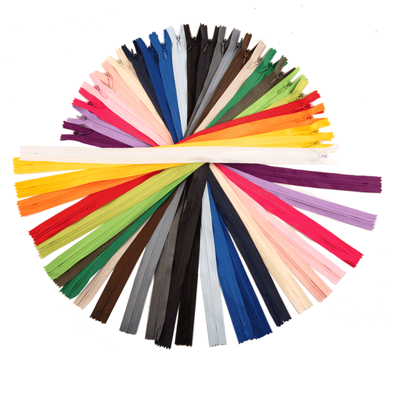 隐形拉链长款连衣裙抱枕拉锁配件裤子家用白色布边60CM短裙子自锁