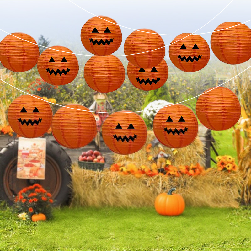 万圣节南瓜灯笼装饰摆件幼儿园就把橱窗商店氛围场景布置道具