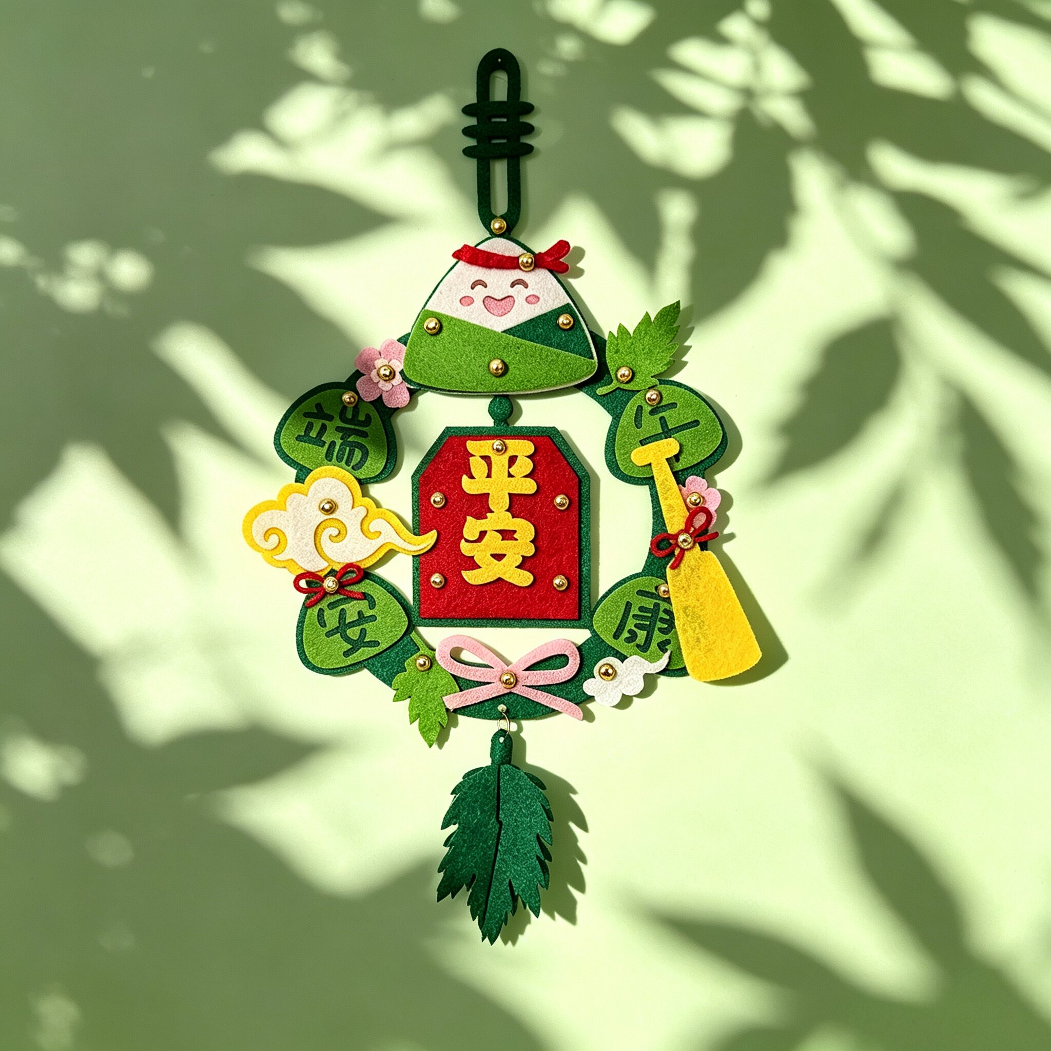 端午节卡通粽子挂饰幼儿园手工diy不织布材料包儿童香囊挂件玩具