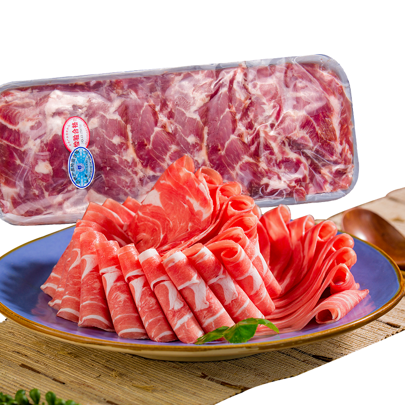内蒙古上脑肉砖原切正宗羔羊肉卷火锅烧烤食材苏尼羊肉片