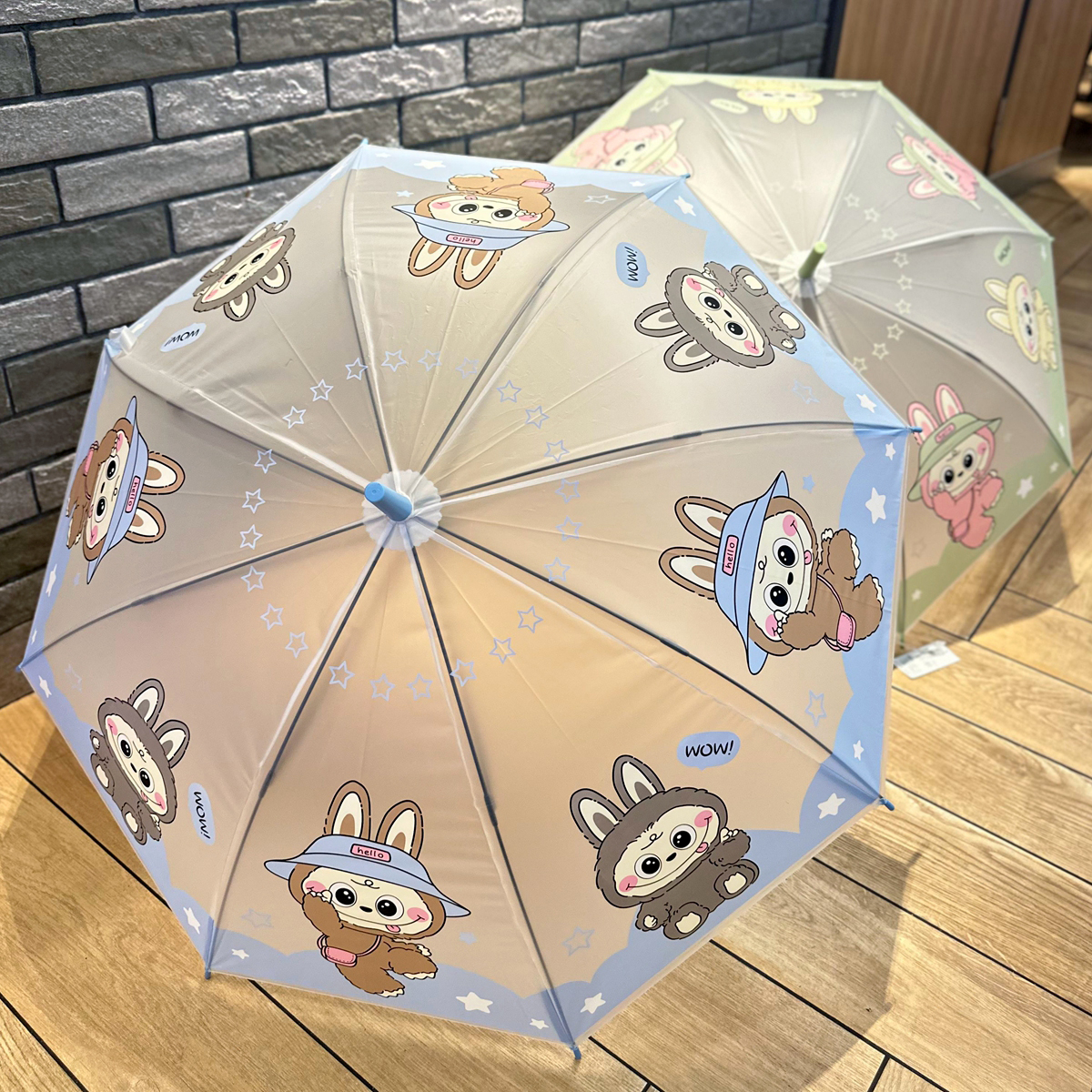 儿童雨伞小孩幼儿园加固轻便直柄磨砂伞男女童透明长柄伞可爱兔子