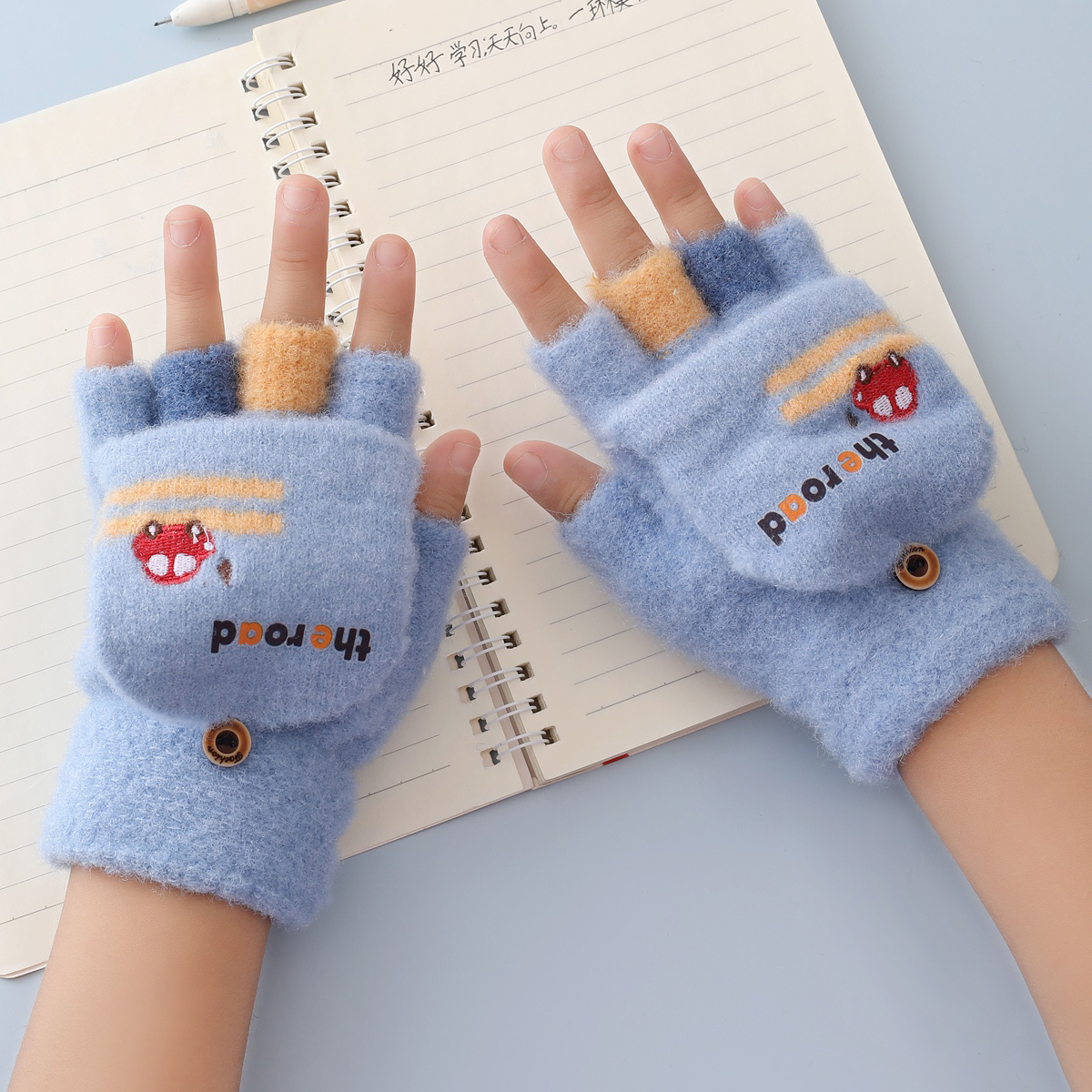 棵棵鸭儿童手套冬季保暖可爱