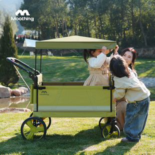 牧行手推车可折叠野营车户外营地车遮阳棚溜娃露营车拖车儿童可躺