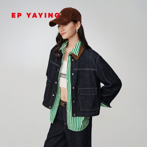 EP雅莹工装风活性染牛仔夹克