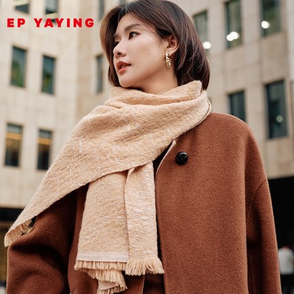 EP YAYING雅莹围巾 国风丝羊绒黔南图腾宽幅围巾 商场同款W402A