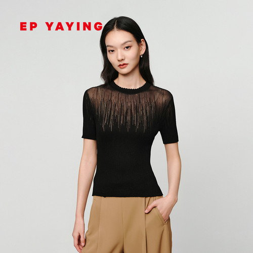EP雅莹2025春装醋酸小衫上衣