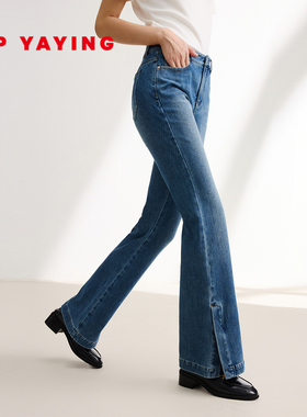 EP雅莹女装 显瘦牛仔裤舒适棉质开衩长腿滤镜  商场同款 J603A