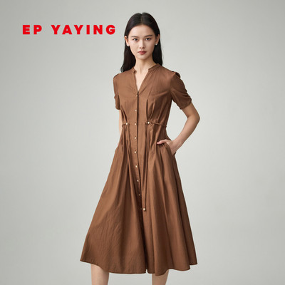 EP雅莹2026春装静奢风纯棉连衣裙