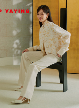 EP YAYING雅莹女装 长绒棉高腰中筒显瘦牛仔裤 商场同款 J603A