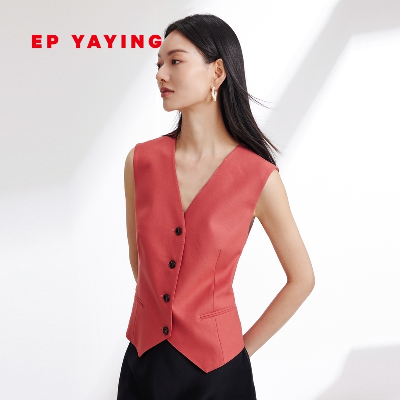 提花纯羊毛早春马甲雅莹国风