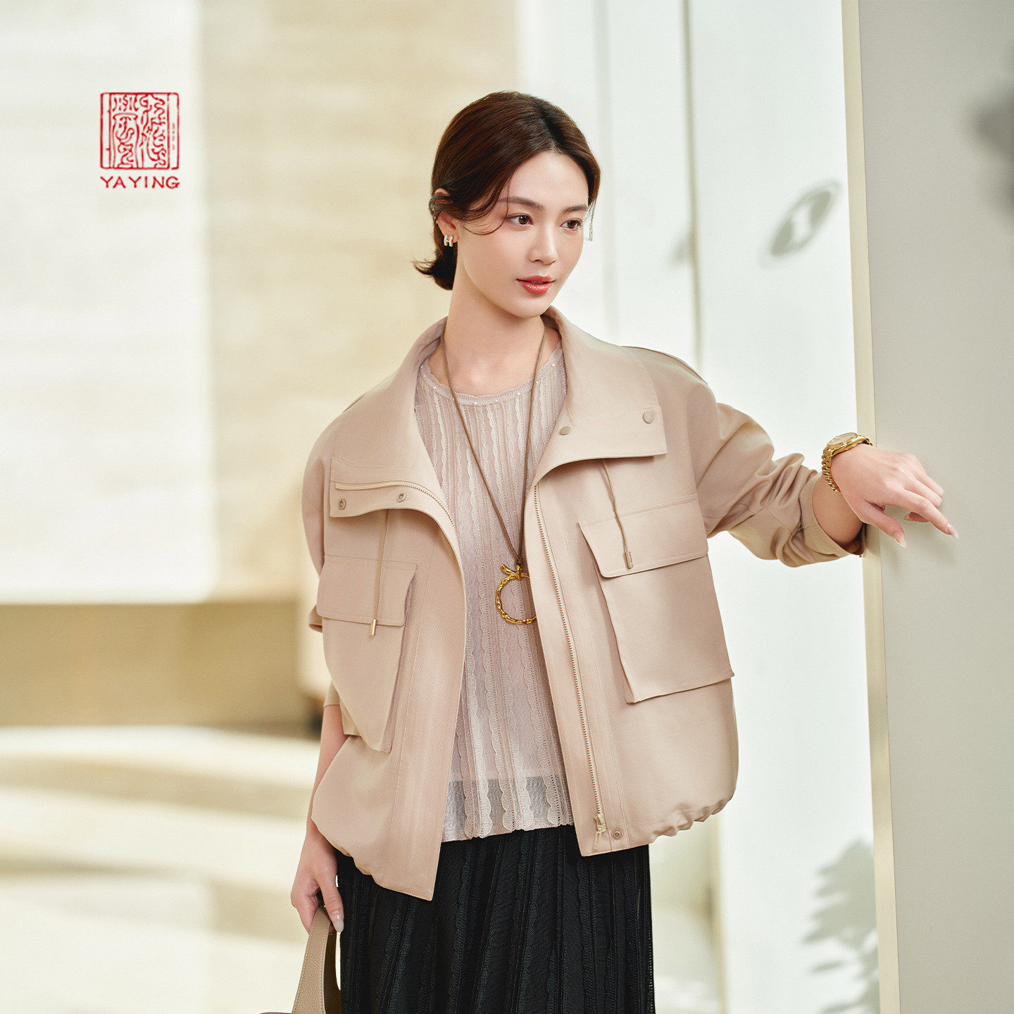 EP雅莹高端系列 纯羊毛工装短款风衣夹克外套 2026春装新款7101B,女装/女士精品,风衣,淘宝优惠券,粉丝福利购,淘宝优惠卷