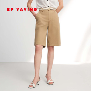 EP雅莹2026春季新款女装 高腰直筒中裤五分裤西装裤裤子6701A