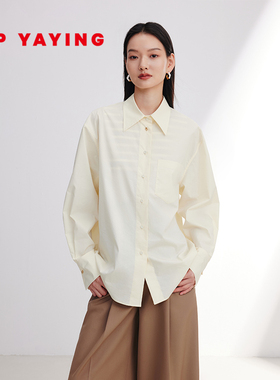 EP YAYING雅莹女装 气质高支棉宽松长袖衬衫 商场同款2105A