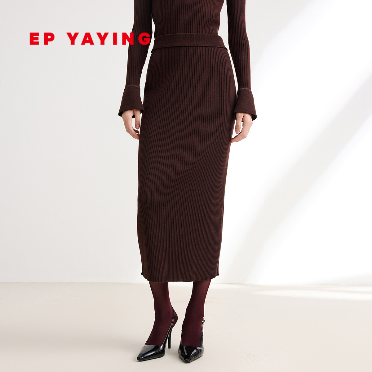 EP YAYING雅莹女装 美利奴羊毛针织半身裙 商场同款 9308A