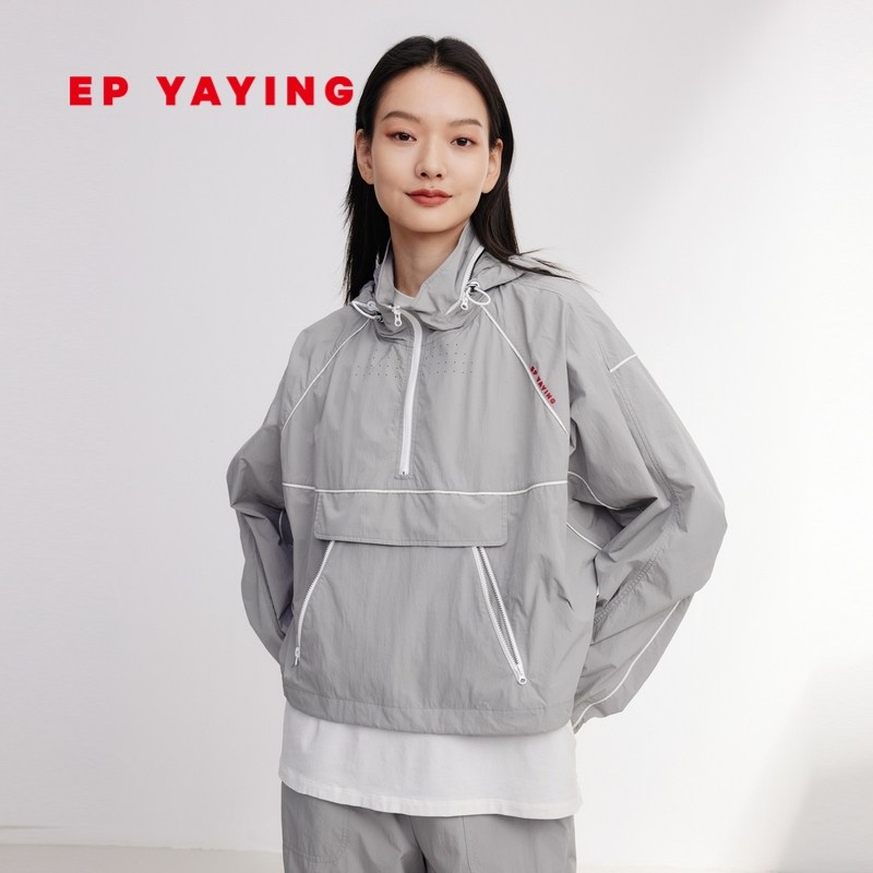 EP YAYING雅莹女装 户外运动撞色连帽外套上衣 2024春装新款5402A,女装/女士精品,卫衣/绒衫,淘宝优惠券,粉丝福利购,淘宝优惠卷