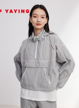 EP YAYING雅莹女装 户外运动撞色连帽外套上衣 2024春装新款5402A