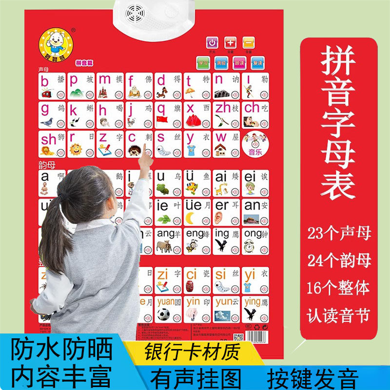 大号汉语拼音有声字母表墙贴