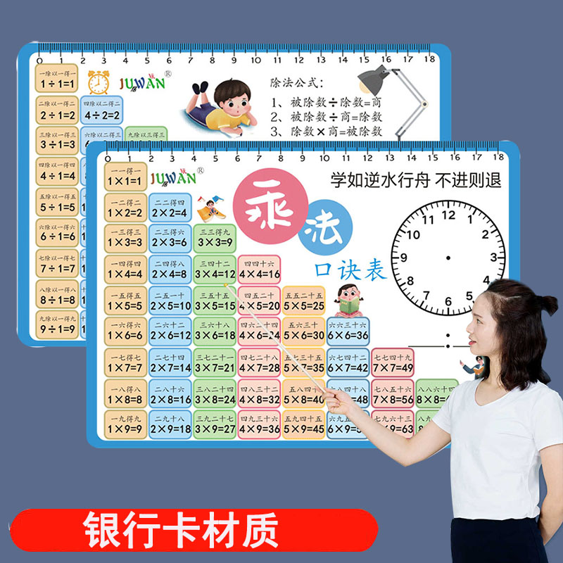 儿童九九乘法口诀表卡片