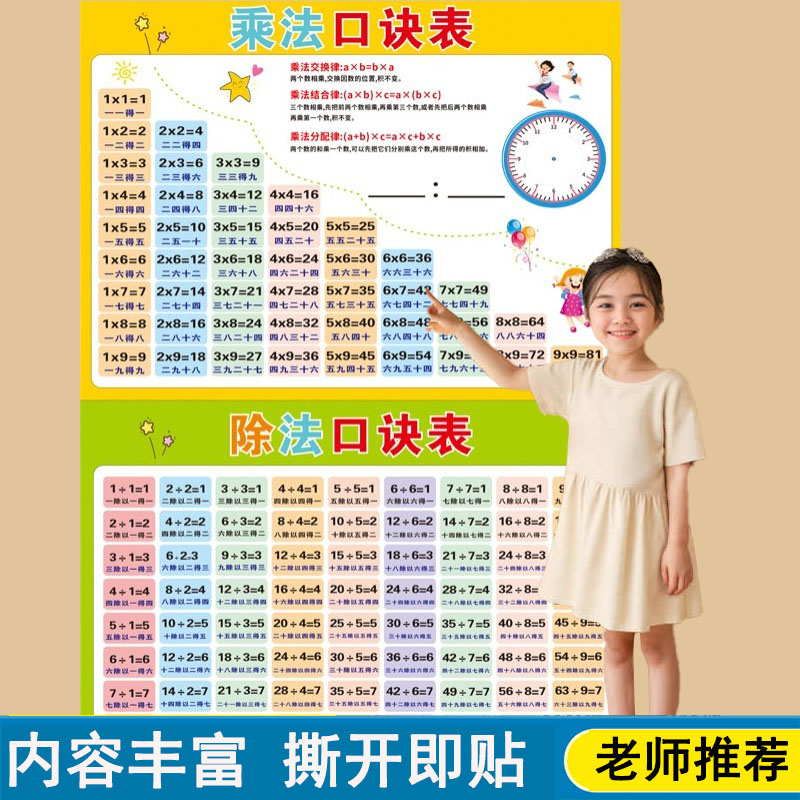 小学生二年级大九九乘法挂图