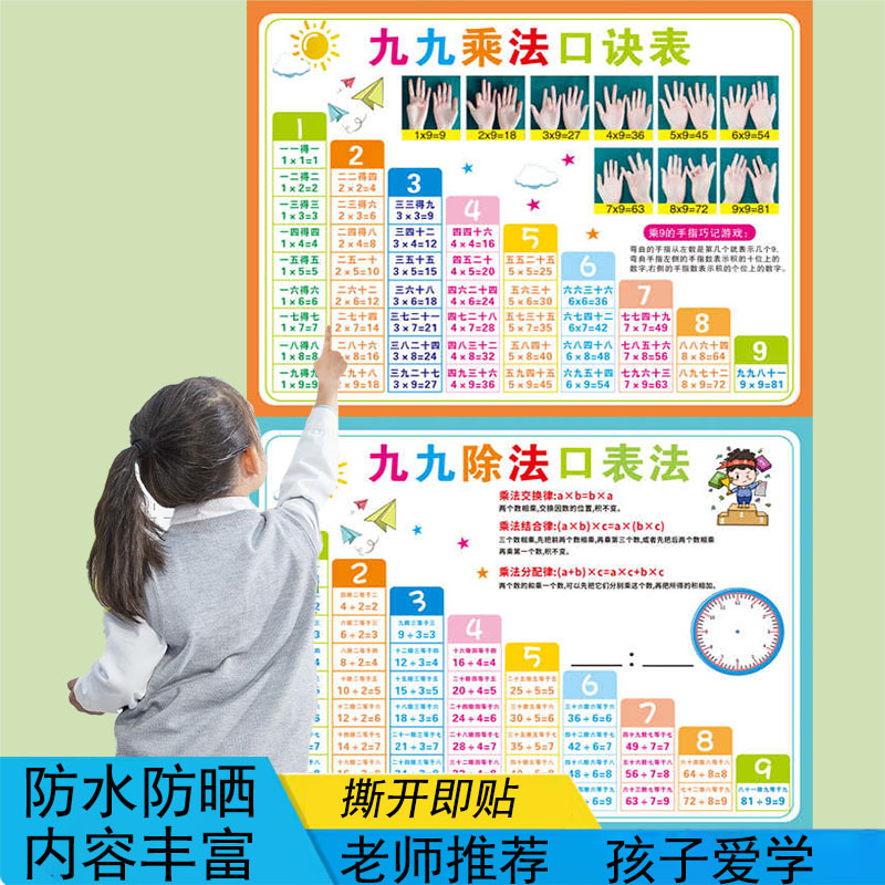 二年级99数学小学生乘法挂图