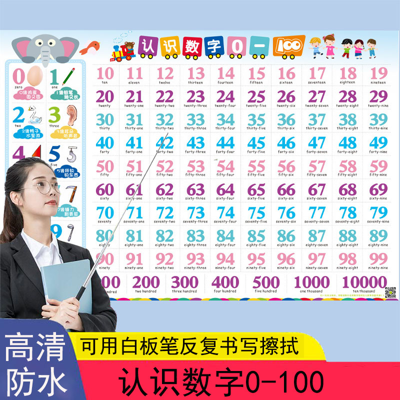 幼儿识数1-100认以内数字