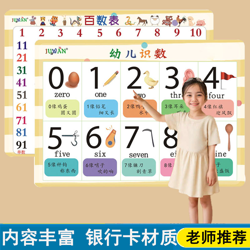 数字卡片1到100儿童启蒙