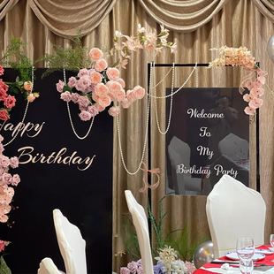 高级生日派对装扮布置套餐装饰欢迎牌布置用品订婚迎宾牌路引定制