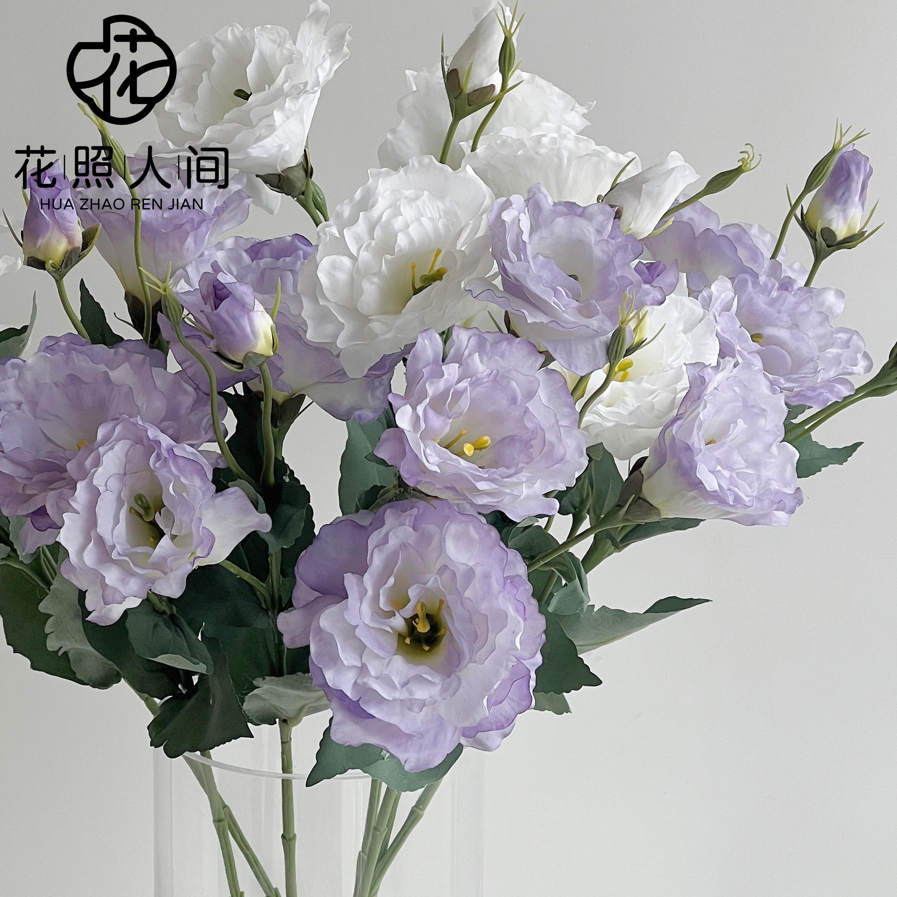 风铃桔梗仿真花清新假花淡紫色花艺花材家居装饰摆设摄影道具花束