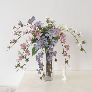 小众垂丝茉莉仿真花假花插花花束摆件客厅餐桌装饰品摆设仿真绿植