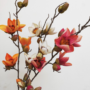 仿真木棉花 单支多头手感阿根廷木棉 插花配饰装饰仿真花