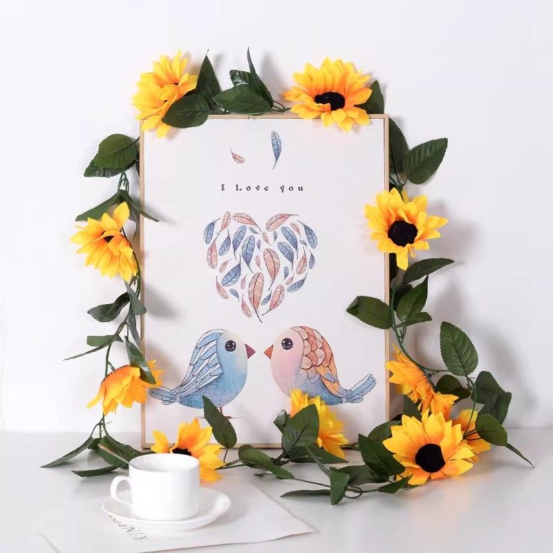 仿真太阳花藤条向日葵花藤假花藤蔓室内壁挂空调管道遮挡装饰花条,家居饰品,仿真花/假花,淘宝优惠券,粉丝福利购,淘宝优惠卷