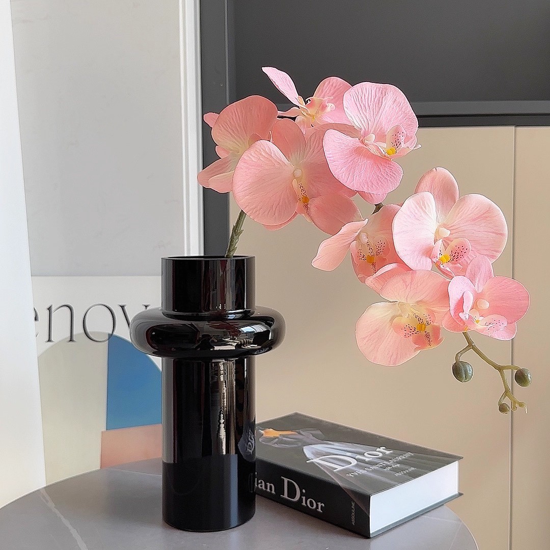 蝴蝶兰仿真花高档胶片假花摆件客厅花艺餐桌花装饰插花道具摆设