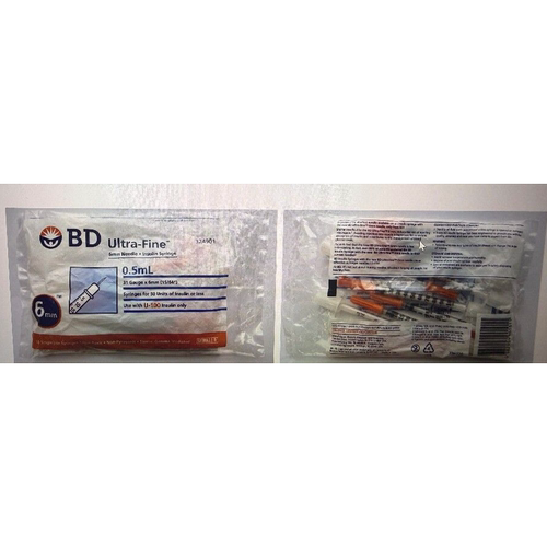 BD Syringe/Seringue 0.5ml 324901 31G 6mm U100 Ultra-fine