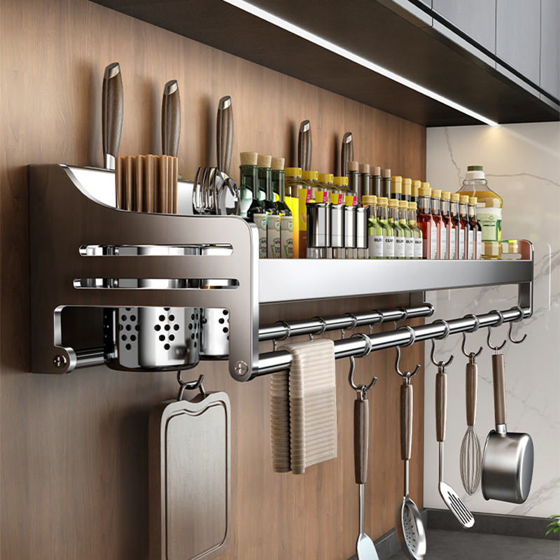 304不锈钢厨房置物架免打孔