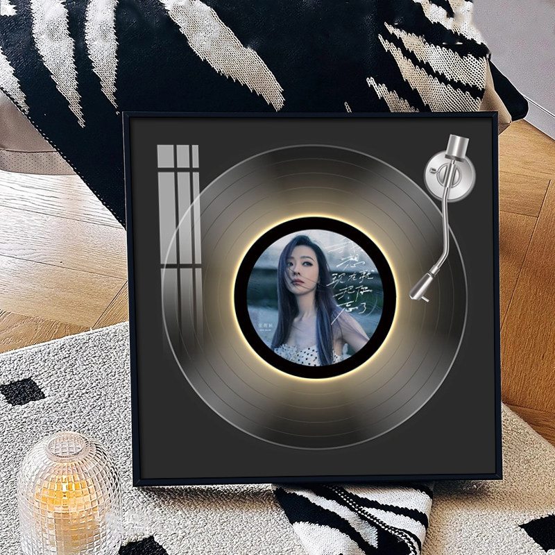 张靓颖专辑封面黑胶唱片装饰画卧室发光礼物明星摆件蓝牙音响摆画