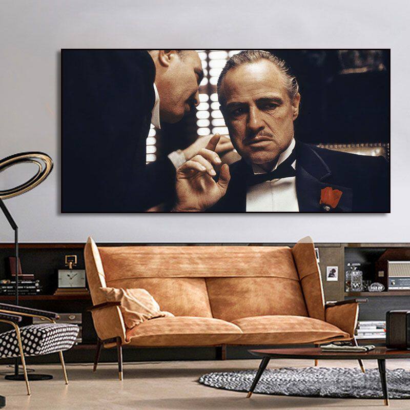 教父装饰画美式电影浴血黑帮酒吧壁画威士忌雪茄俱乐部酒馆挂画
