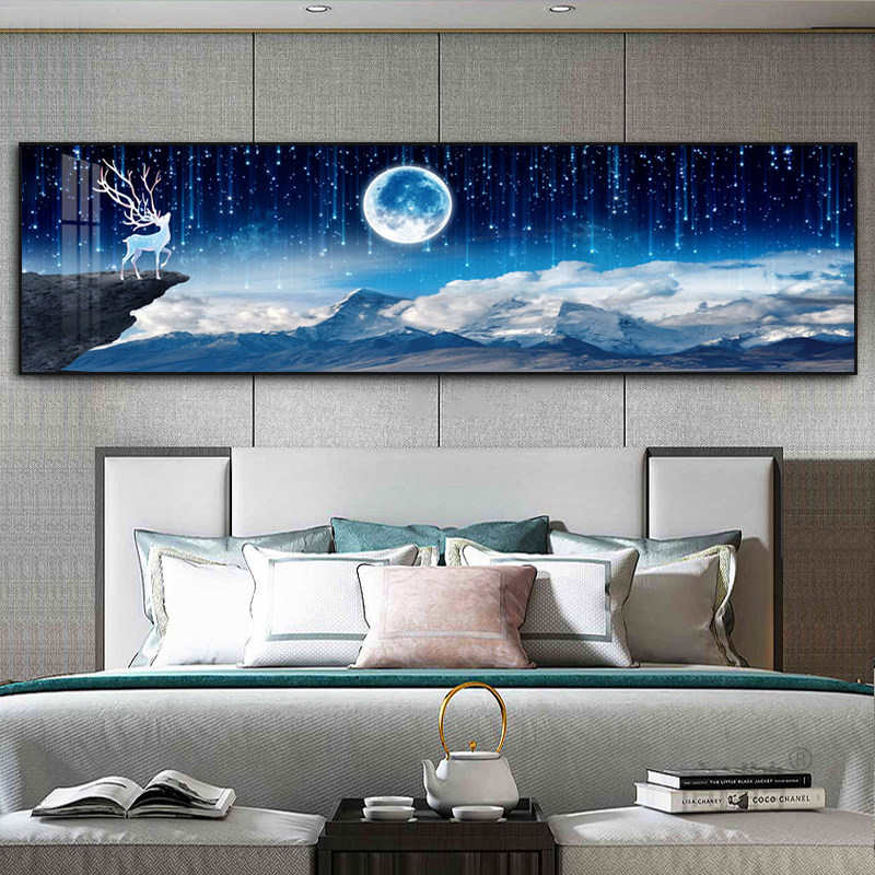星空装饰画卧室床头背景墙现代科幻太空挂画宇航员流星雨星球壁画